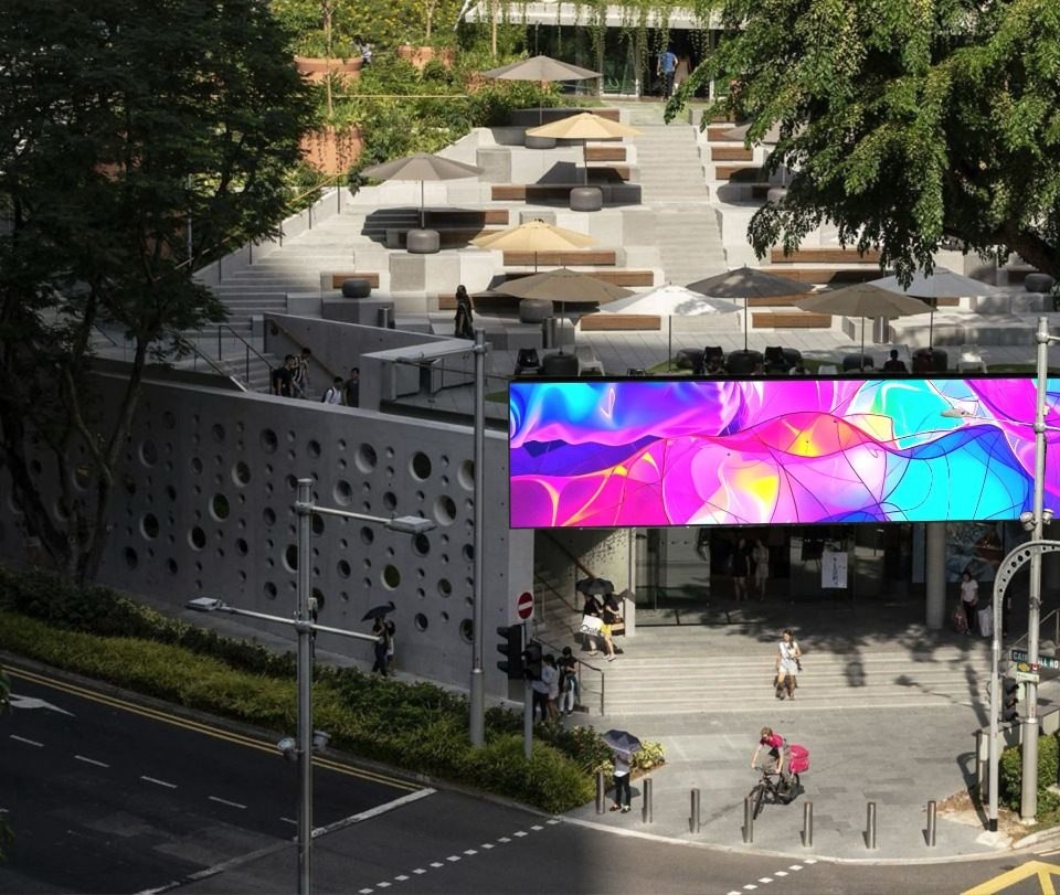 Design Orchard 12-metre anamorphic LED screen at the front entrance